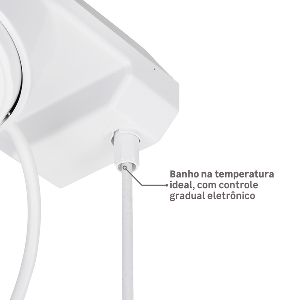 Chuveiro Elétrico Eletrônico 220V 7500w Branco Redondo Charm Equation - Imagem 4