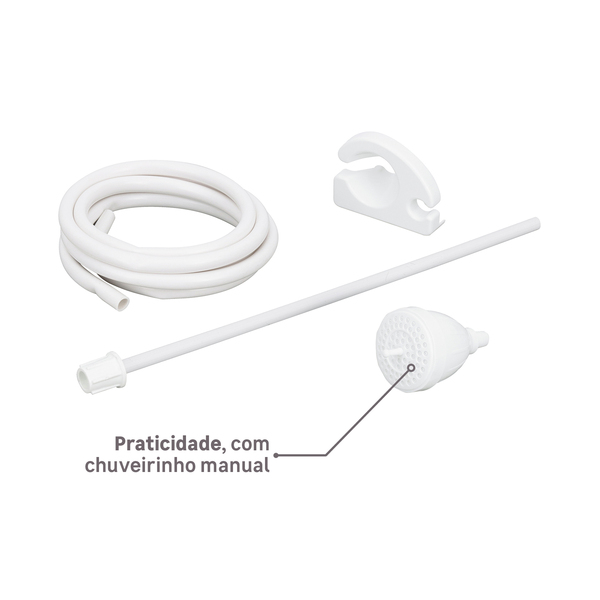 Chuveiro Elétrico Eletrônico 220V 7500w Branco Redondo Charm Equation - Imagem 6