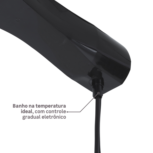 Chuveiro Elétrico Eletrônico 220V 7500w Preto Redondo Luka Equation - Imagem 4