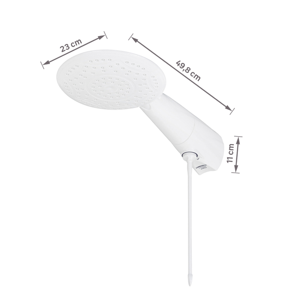 Chuveiro Elétrico Eletrônico 220V 4500w Branco Redondo com Resistência Blindada Advanced Lorenzetti - Imagem 7