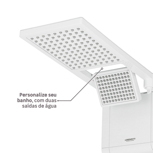 Chuveiro Elétrico Eletrônico 127V (110V) 5500w Branco Quadrado Acqua Duo Ultra Lorenzetti - Imagem 7
