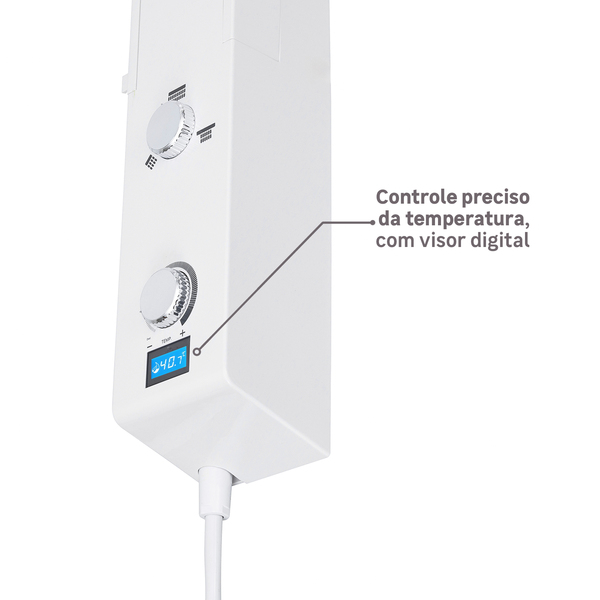 Chuveiro Elétrico Eletrônico com Visor Digital 127V (110V) 5500w Branco e Cromado Quadrado Falls Digital Hydra - Imagem 9