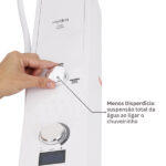 Chuveiro Elétrico Eletrônico com Visor Digital 127V (110V) 5500w Branco e Cromado Quadrado Falls Digital Hydra - Imagem 7