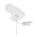 Chuveiro Elétrico Eletrônico 220V 7500w Branco Redondo com Pressurizador Top Jet Lorenzetti - Imagem 4