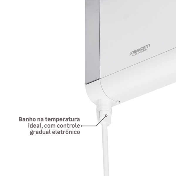 Chuveiro Elétrico Eletrônico 220V 7800w Branco e Cromado Quadrado Acqua Duo Ultra Lorenzetti - Imagem 8