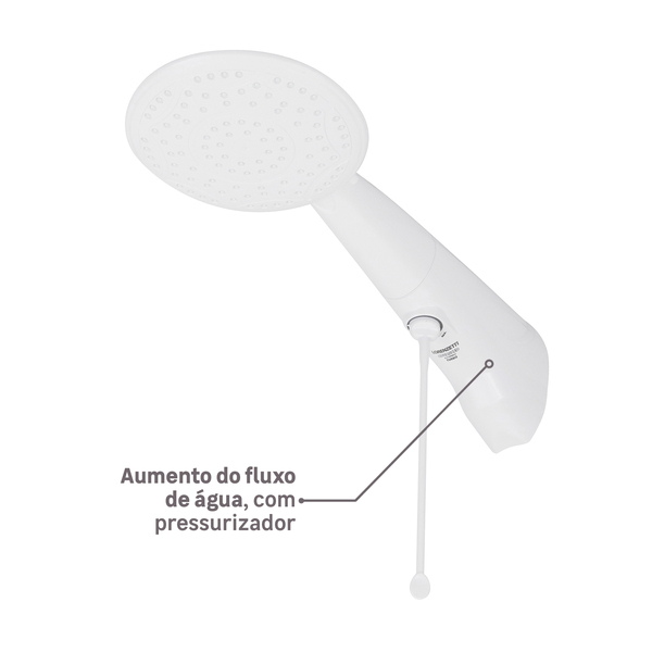 Chuveiro Elétrico Eletrônico 220V 7500w Branco Redondo com Pressurizador Advanced Lorenzetti - Imagem 6