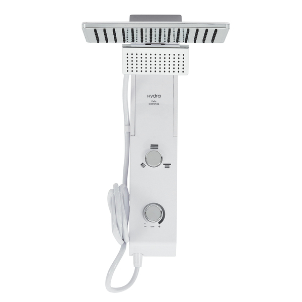 Chuveiro Elétrico Eletrônico 220V 7700w Branco e Cromado Quadrado Falls Hydra - Imagem 3