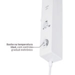 Chuveiro Elétrico Eletrônico 220V 7700w Branco e Cromado Quadrado Falls Hydra - Imagem 8