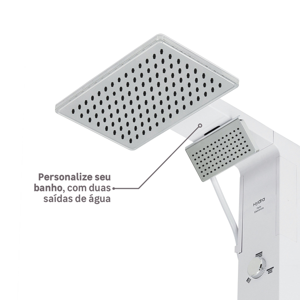 Chuveiro Elétrico Eletrônico 220V 7700w Branco e Cromado Quadrado Falls Hydra - Imagem 6