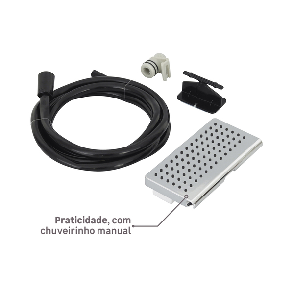 Chuveiro Elétrico Eletrônico 220V 7700w Preto e Cromado Quadrado Falls Hydra - Imagem 9
