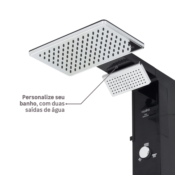Chuveiro Elétrico Eletrônico 220V 7700w Preto e Cromado Quadrado Falls Hydra - Imagem 6