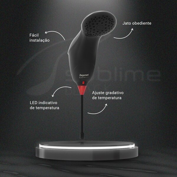 Chuveiro Zagonel Sublime Eletronica Black 7500w X 220v - Imagem 10