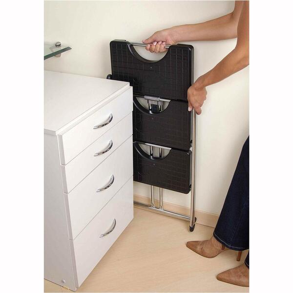 Escada 3 Degraus Dobrável Resistente Aço Anodilar Preta - Imagem 7