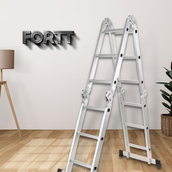 Escada Articulada Multifuncional 4x3 Alumínio Fortt 12 Degraus 3.34m - Eam4x3 - Imagem 9