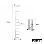 Escada Articulada Multifuncional 4x3 Alumínio Fortt 12 Degraus 3.34m - Eam4x3 - Imagem 6