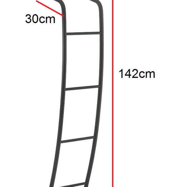 Escada Curva Para Beliche Fácil Subida Altura 142cm Schmitt Preto Fosco - Imagem 2