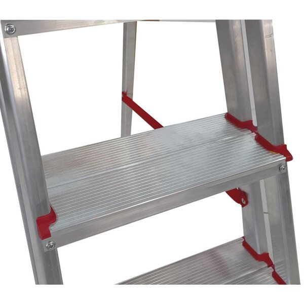 Escada De Alumínio 4 Degraus Duplos Linha Prática - Imagem 6