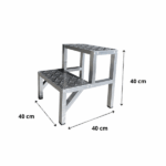 Escada De Alumínio Banqueta 02 Degraus Super Reforçada. - Imagem 2