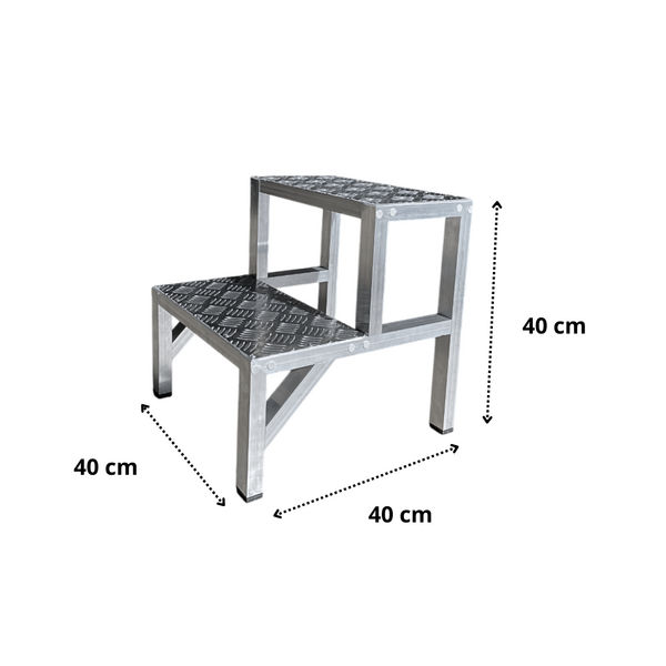 Escada De Alumínio Banqueta 02 Degraus Super Reforçada. - Imagem 2