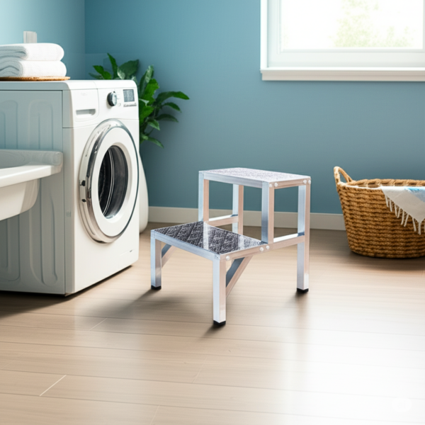 Escada De Alumínio Banqueta 02 Degraus Super Reforçada. - Imagem 3