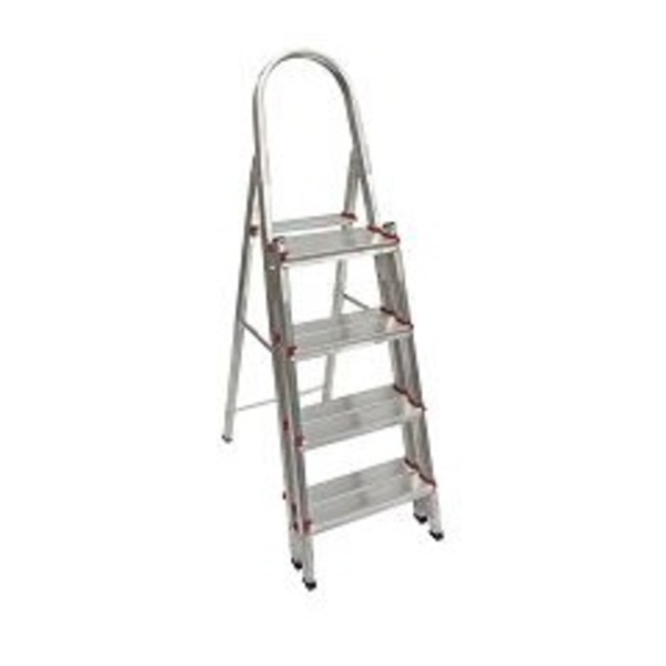 Escada De Alumínio Bilateral 4 Degraus Duplos Apolo Art Factory