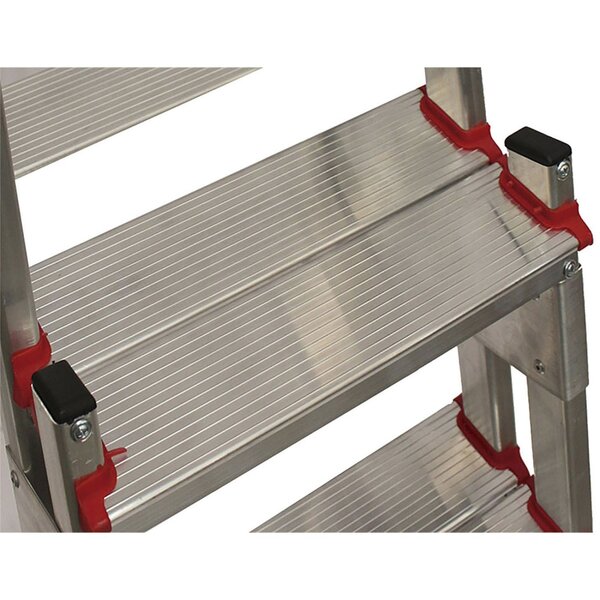 Escada De Alumínio Bilateral 4 Degraus Duplos Apolo Art Factory - Imagem 2