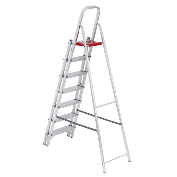 Escada De Alumínio Dupla 7 Degraus Natural 120kg Reisam - Imagem 2