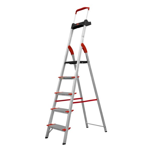 Escada Dobravel 5 Degraus Confort Em Aluminio Alumasa - Imagem 3