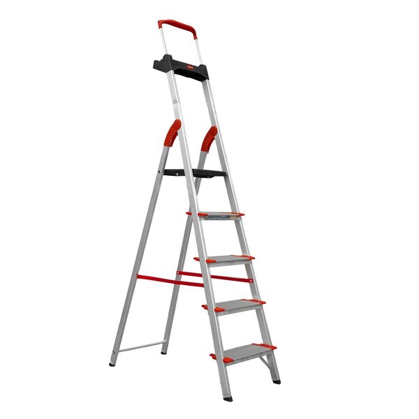 Escada Dobravel 5 Degraus Confort Em Aluminio Alumasa - Imagem 4