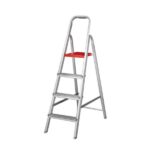 Escada Doméstica Aluminio 4 Degraus Natural 120 Kg Reisam