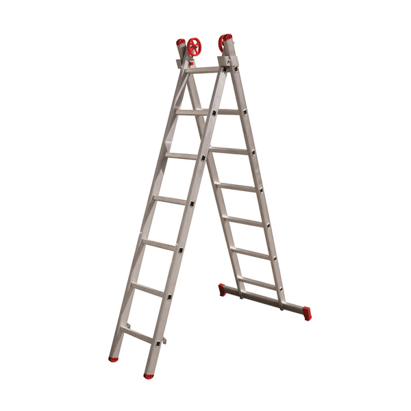 Escada Extensível 7x2 14 Degraus em Alumínio 3,32m Botafogo