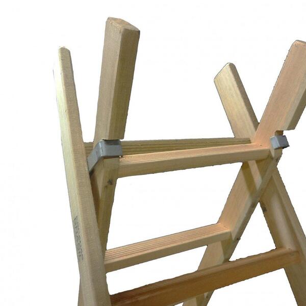 Escada Madeira Eucalipto Alongável 2 Partes De 7 Degraus - Volpato, Tamanho: 7 Degraus - Imagem 4