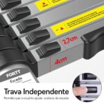 Escada Telescópica Aluminio Fortt 2.6m 9 Degraus - Eta01-2.6m - Imagem 4