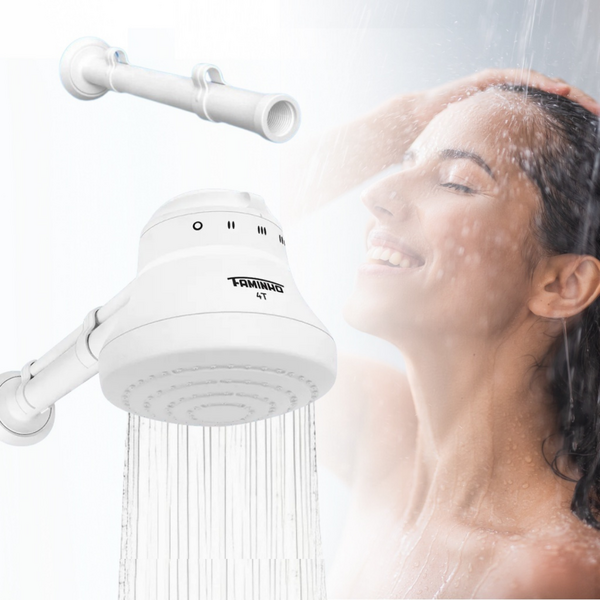 Fame Ducha Faminho 4t Branco 6800w X 220v Com Cano 30cm - Imagem 4