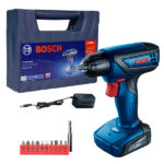 Furadeira e Parafusadeira a Bateria Smart Bosch com Carregador 10 Bits e Extensor Universal 12V 1/4" GSR 1000 Bivolt