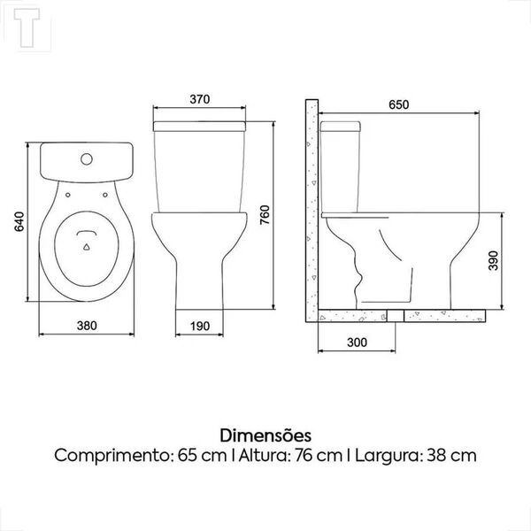 Kit De Bacia Com Caixa Acoplada E Assento Flamingo Incepa Branco - Imagem 10
