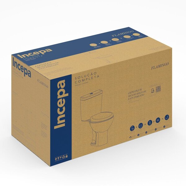 Kit De Bacia Com Caixa Acoplada E Assento Flamingo Incepa Branco - Imagem 7