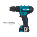 Kit Furadeira e Parafusadeira de Impacto HP333DWYX3 12V e Aspirador 12V CL106FDZW Makita - Imagem 2