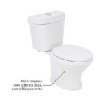 Kit Vaso Sanitário com Caixa Acoplada e Assento Branco Duplo Acionamento 3/6L Saída Vertical Infantil Icasa - Imagem 5