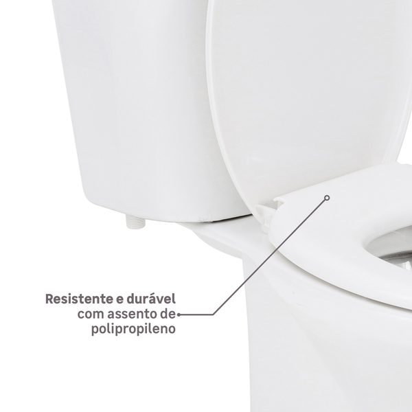 Kit Vaso Sanitário com Caixa Acoplada e Assento Branco Duplo Acionamento 3/6L Saída Vertical Infantil Icasa - Imagem 7