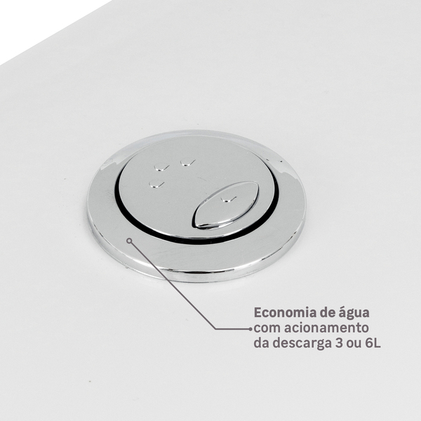 Kit Vaso Sanitário com Caixa Acoplada e Assento Branco Duplo Acionamento 3/6L Saída Vertical Mariana Icasa - Imagem 7
