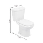 Kit Vaso Sanitário com Caixa Acoplada e Assento Branco Duplo Acionamento 3/6L Saída Vertical Sabatini Icasa - Imagem 9