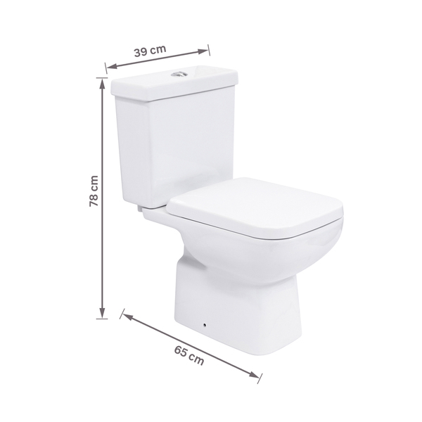 Kit Vaso Sanitário com Caixa Acoplada e Assento Branco Duplo Acionamento 3/6L Vertical Lyon Plus Sensea - Imagem 9
