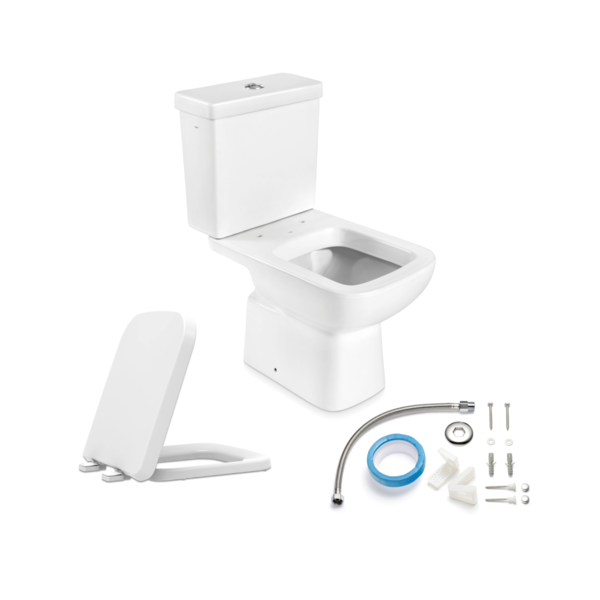 Kit Vaso Sanitário com Caixa Acoplada e Assento Branco Duplo Acionamento 3/6L Vertical Lyon Plus Sensea - Imagem 8