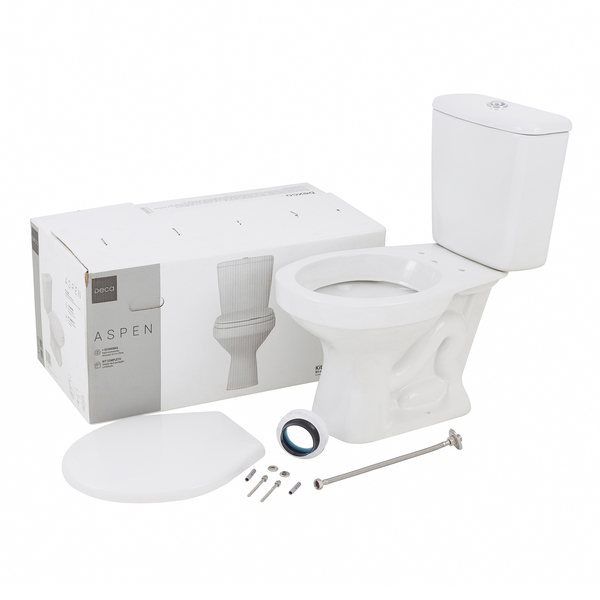 Kit Vaso Sanitário com Caixa Acoplada e Assento Branco Duplo Acionamento 3/6L Saída Vertical Aspen Deca - Imagem 3