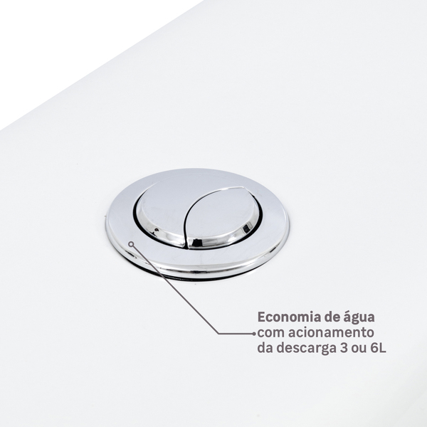 Kit Vaso Sanitário com Caixa Acoplada e Assento Branco Duplo Acionamento 3/6L Saída Vertical Aspen Deca - Imagem 5