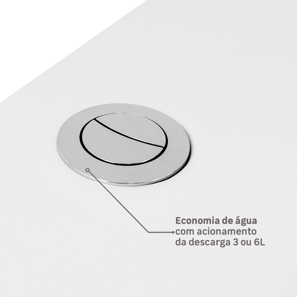 Kit Vaso Sanitário com Caixa Acoplada e Assento Branco Duplo Acionamento 3/6L Saída Vertical Like Celite - Imagem 5