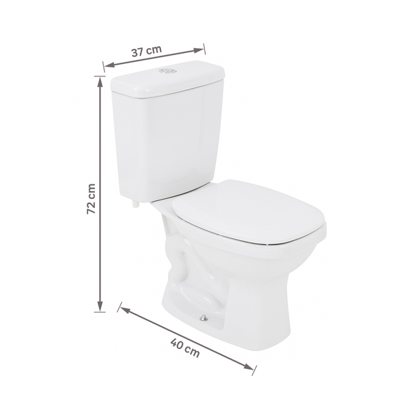 Kit Vaso Sanitário com Caixa Acoplada e Assento Branco Duplo Acionamento 3/6L Saída Vertical Like Celite - Imagem 8