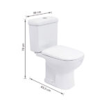 Kit Vaso Sanitário com Caixa Acoplada e Assento Branco Duplo Acionamento 3/6L Saída Vertical Lille Sensea - Imagem 10