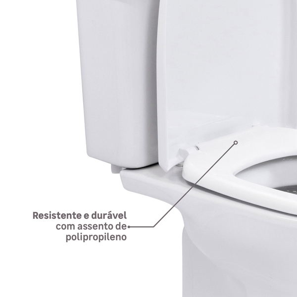 Kit Vaso Sanitário com Caixa Acoplada e Assento Branco Duplo Acionamento 3/6L Saída Vertical Lille Sensea - Imagem 7